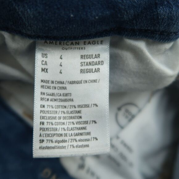 American Eagle Jeans Women's Size 4R Blue High-Rise Jegging Denim 27" Inseam - Picture 10 of 16